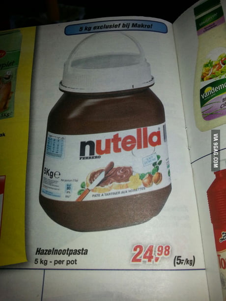 Mother of god! A 5kg jar of Nutella - 9GAG