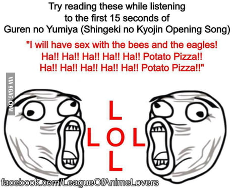 Misheard lyrics of Shingeki No Kyojin. - 9GAG