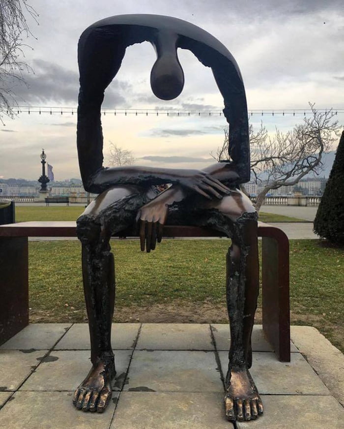 This statue is called "Emptiness" and was created by a grieving husband(Albert György). We may look as if we carry on with our lives as before. We may even have times of joy and happiness. Everything may seem “normal”. But THIS, “Emptiness” is how we all feel all the time.