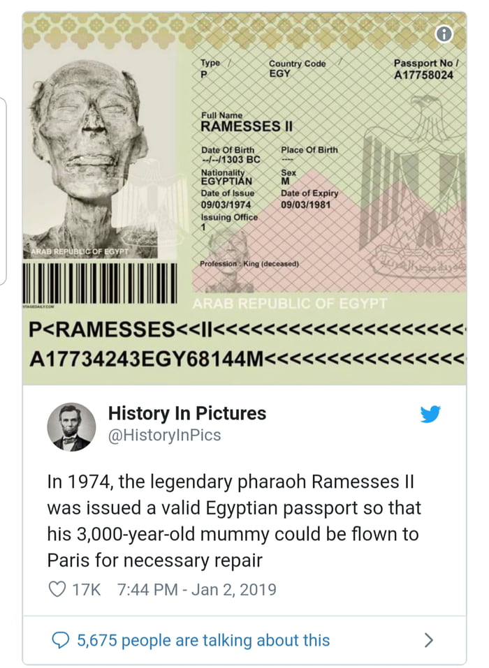 3000 year old mummy gets a passport