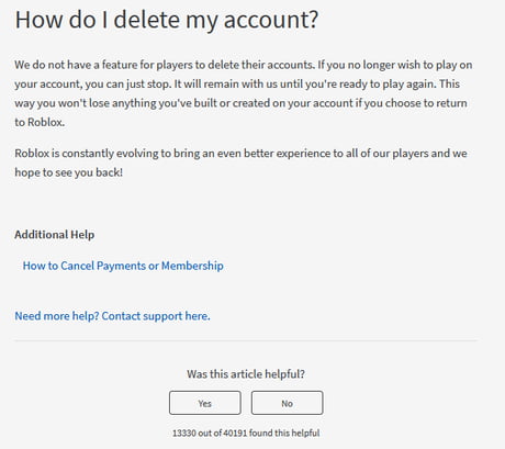 How do I delete my account? – Roblox Support