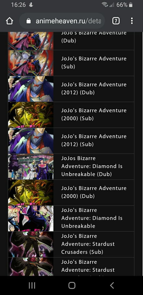 JoJo's Bizarre Adventure (Dubbed) - Season 1 (2012) Television