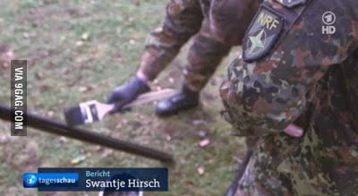 Germany's army used black painted broomsticks instead of guns during NATO  exercise - 9GAG