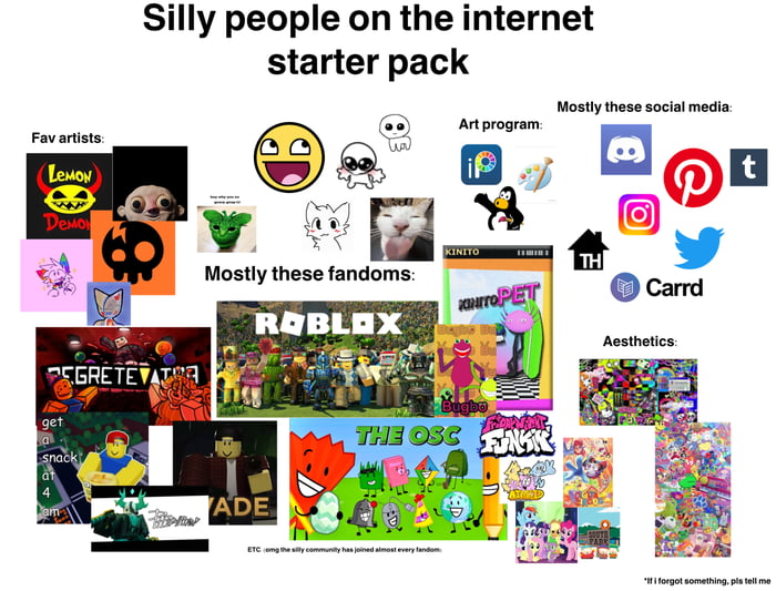 Silly people on the internet starter pack - 9GAG