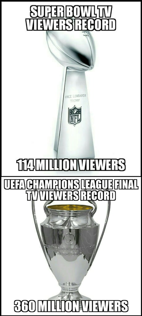 Super Bowl vs Champions League final: which is the most watched