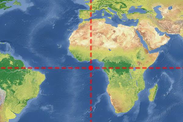 Africa is the only continent that is in all four hemispheres: north, south, west, and east. It’s therefore also the only continent to have land on both the prime meridian and the equator.