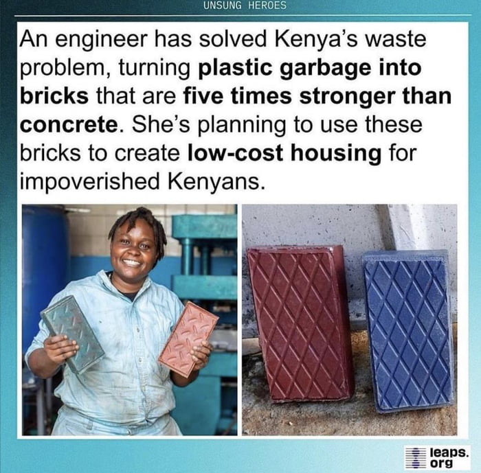 This woman being a saviour to Kenya one brick at a time