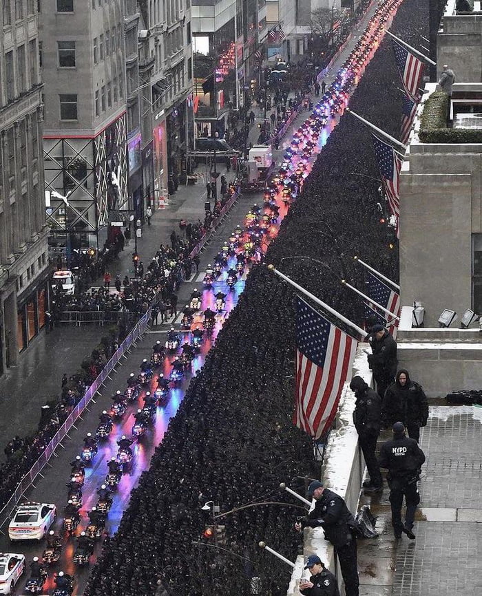 Today’s funeral turnout for murdered NYPD Officer Jason Rivera