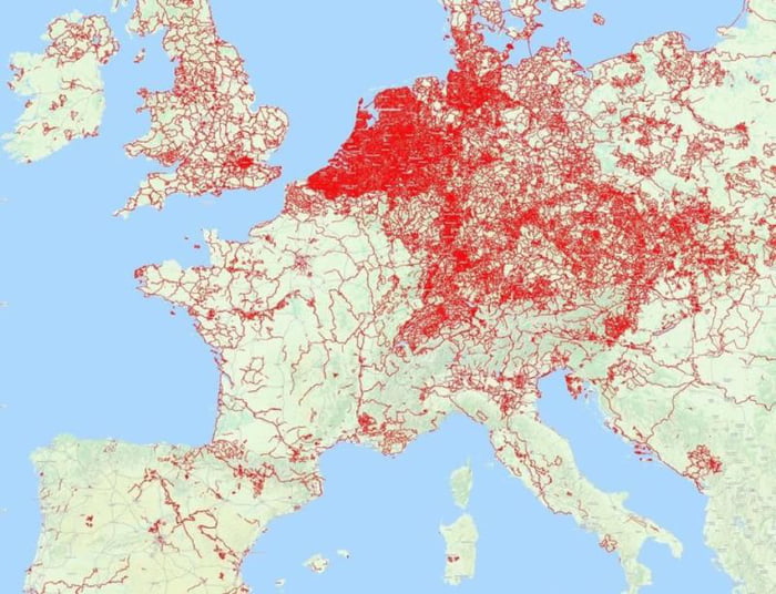 Bicycle roads in west Europe