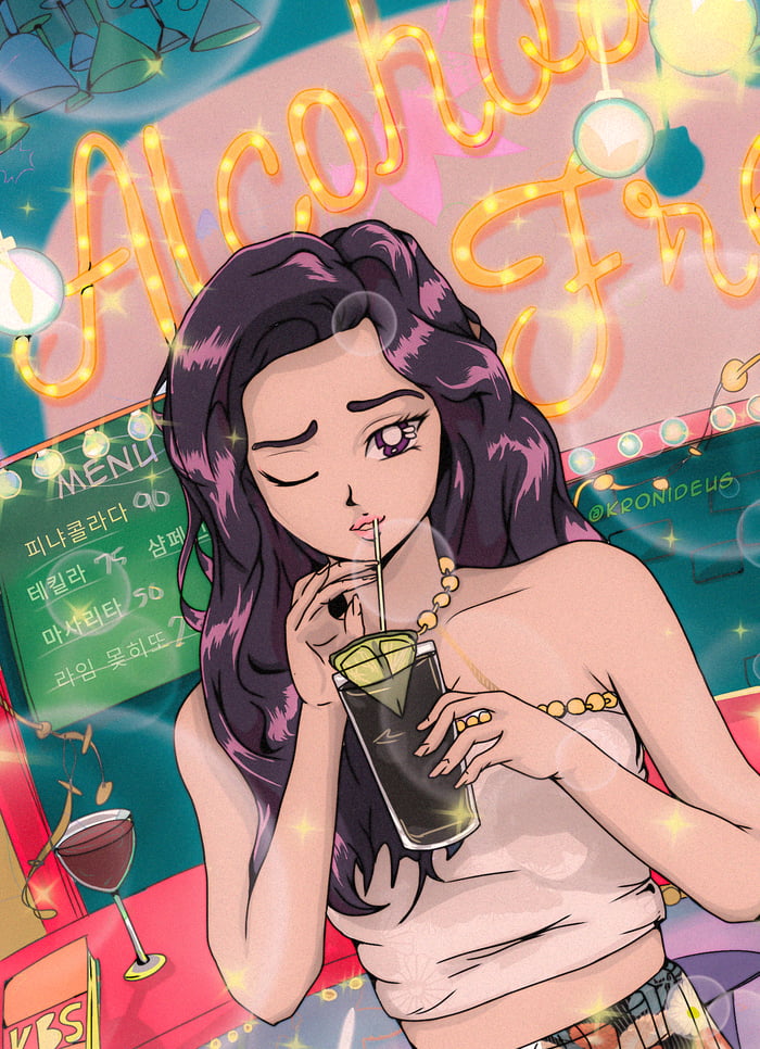 Photo : Alcohol-Free Dahyun in 90's anime style