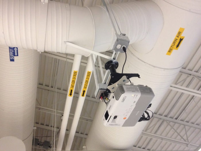 This projector attaches to the air vent so it is constantly shaking 9GAG