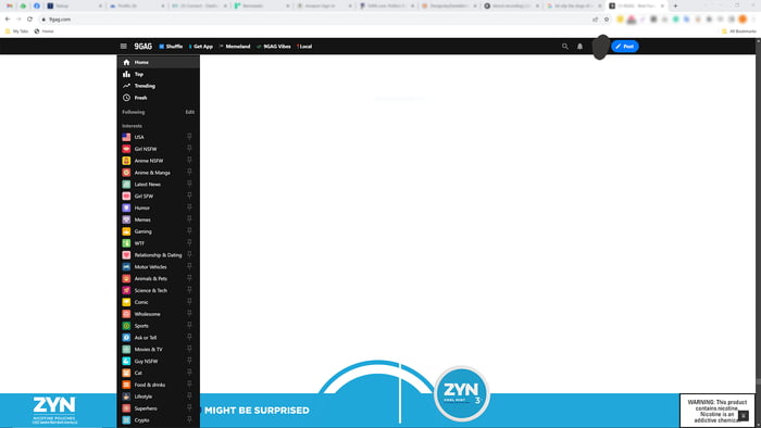 Browsing 9GAG and this ad suddenly fills the whole screen with no way ...