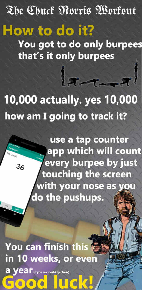 Chuck Norris workout? - 9GAG