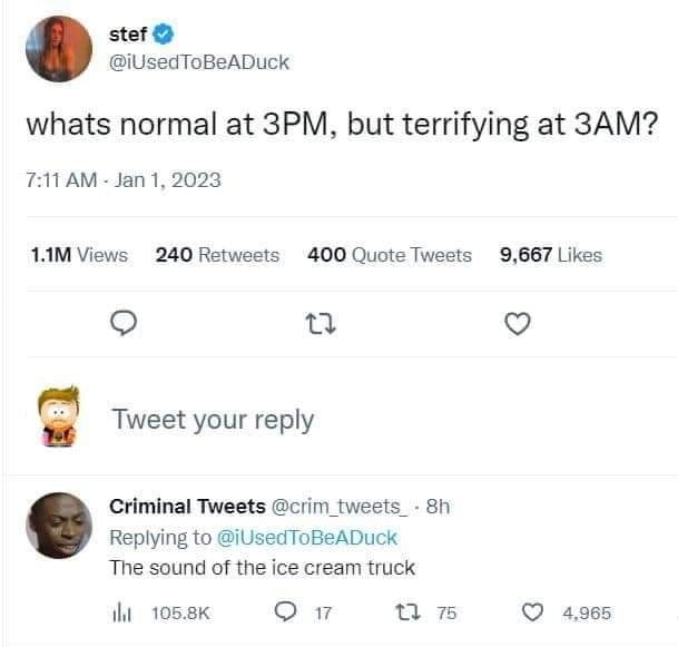 The sound of a child laughing