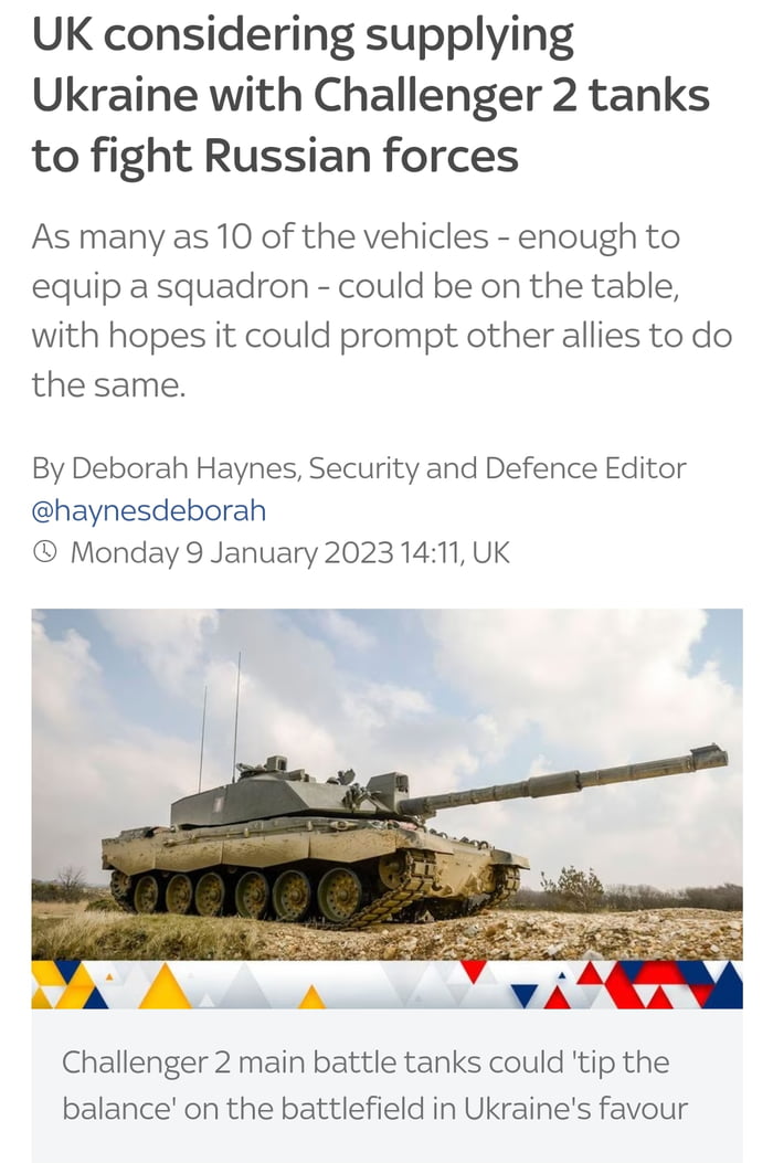 UK Conciders Sending Challenger MBT To Ukraine - 9GAG