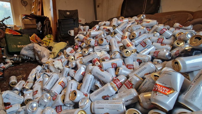 A hoarder's huge empty beer can collection filled an entire truck after ...