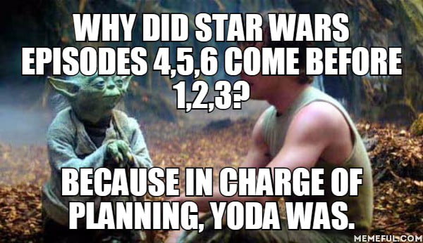 Why did Star wars Episodes 4,5,6 come before 1,2,3?. Because in charge