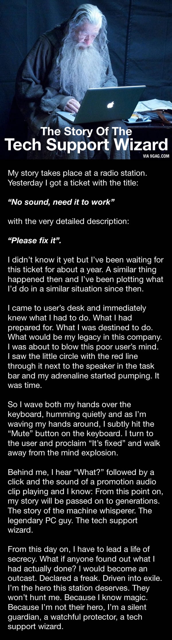 The Story Of The Tech Support Wizard 9GAG