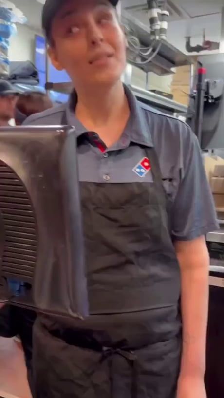 Tired woman keeps calm as two customers demand refund after eating their food because they didn't like how the food taste