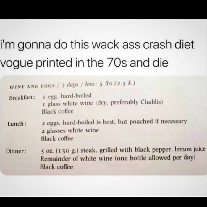 This diet sounds like a party, I'm in
