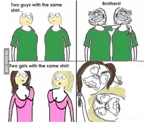 When Boys And Girls Have The Same Shirt 9gag