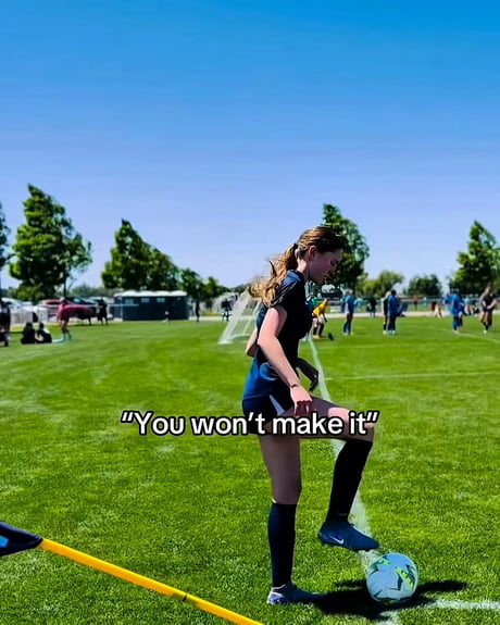 Girl hits insane corner kick!