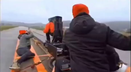 When you trust your life to the laws of physics when being ejected at 80 km/h from a truck moving at 80 km/h.