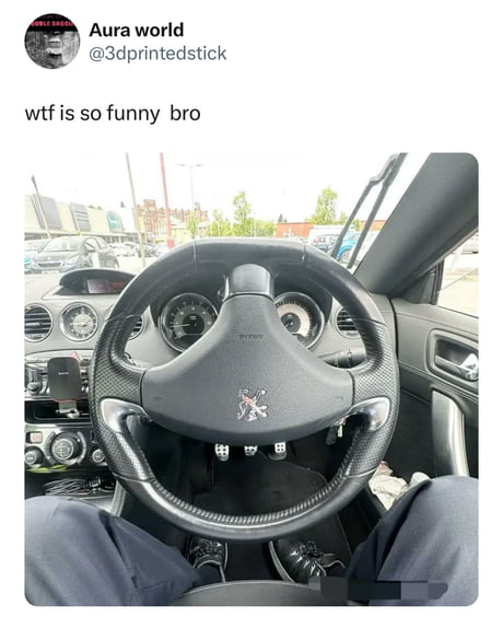 That steering wheel looks happy