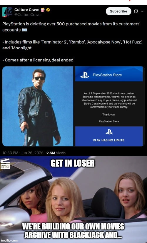 This is a harsh reminder that corporations are only after your money in which case if buying isn't owning then piracy isn't theft