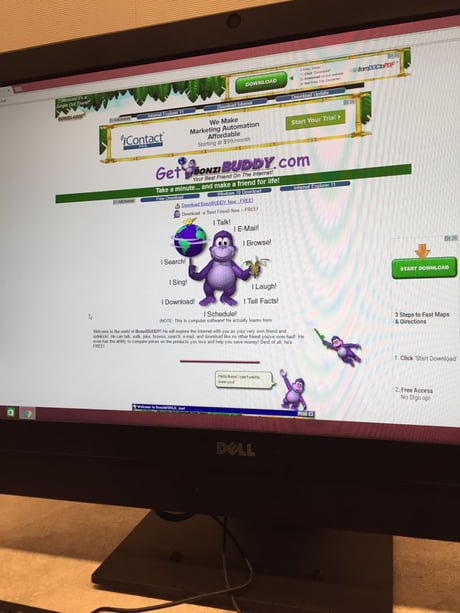 Caillou downloads Bonzi Buddy on his Dad's Computer 