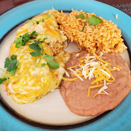 Chicken Enchiladas Rice Beans 9gag