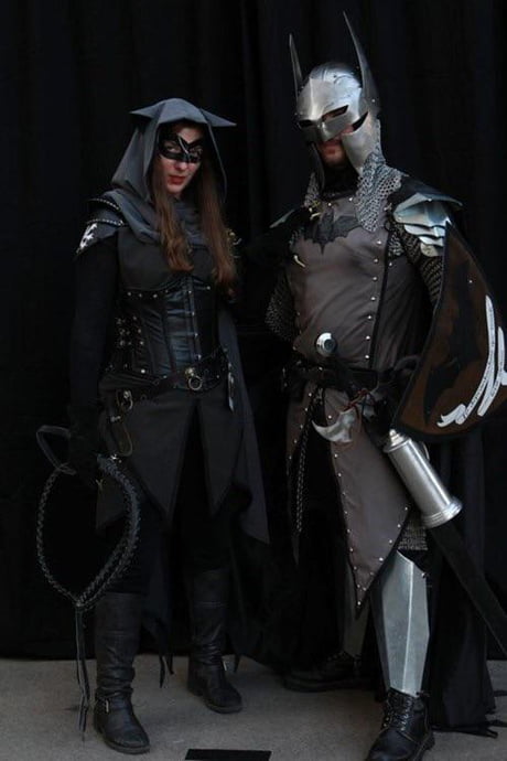 Medieval Batman and Catwoman. Real metal and leather armor. - 9GAG