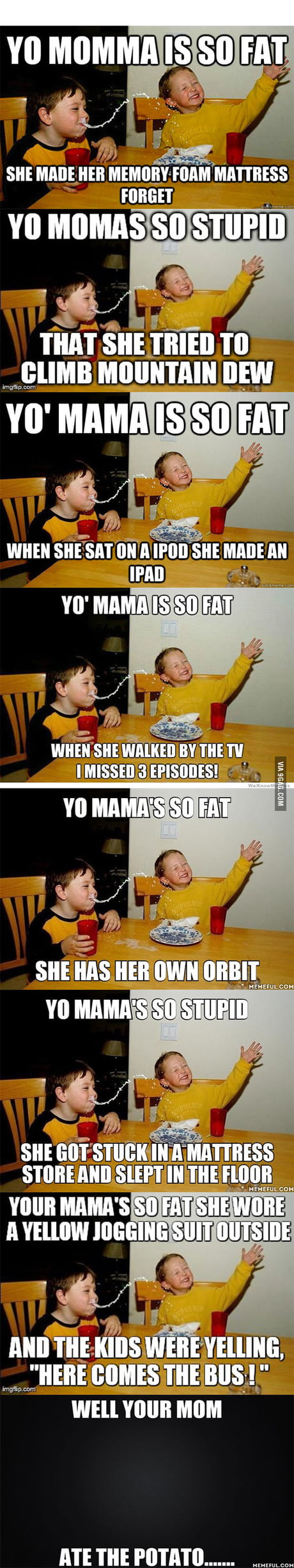 yo mama so fat when she walked by the tv