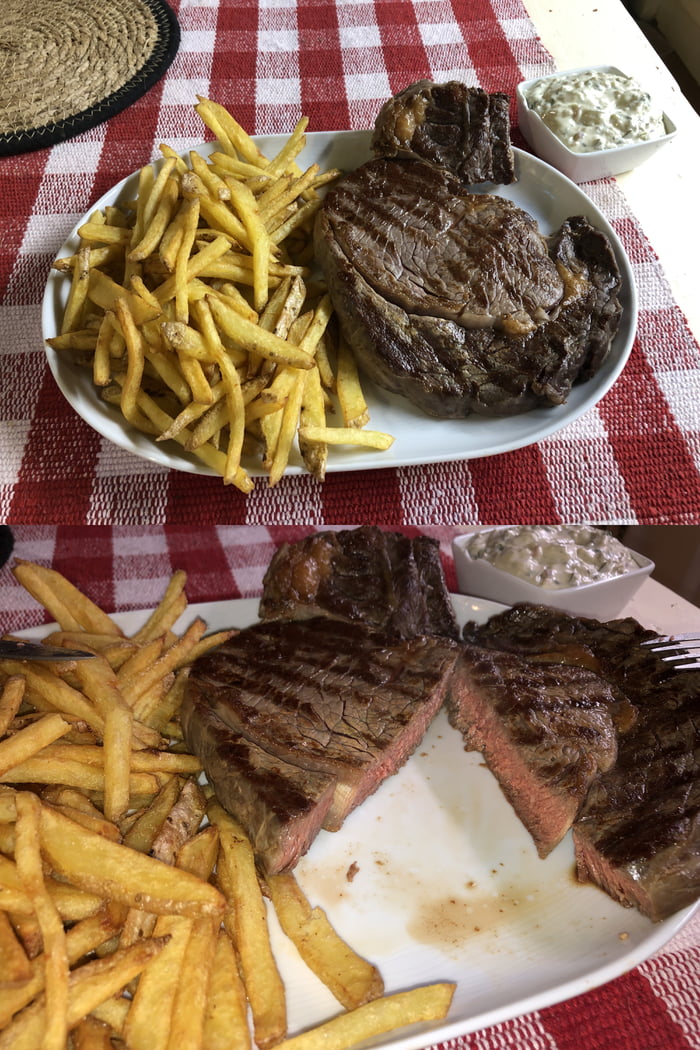 Entrecôte (Ribeye steak) with home made fries and home made tartar