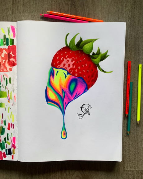 chocolate strawberry drawing
