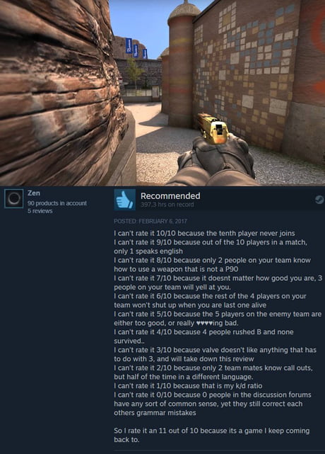 This review on the front page of steam - 9GAG