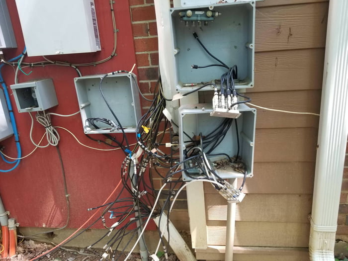 How the cable company left the coax box outside my apartment building ...