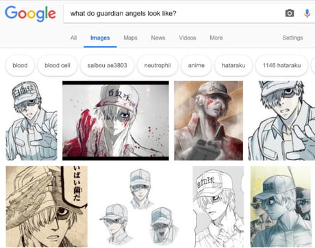 Just found about 'HATARAKU SAIBOU BLACK' , cells working in an unhealthy  body , a male rbc and a female wbc. - 9GAG