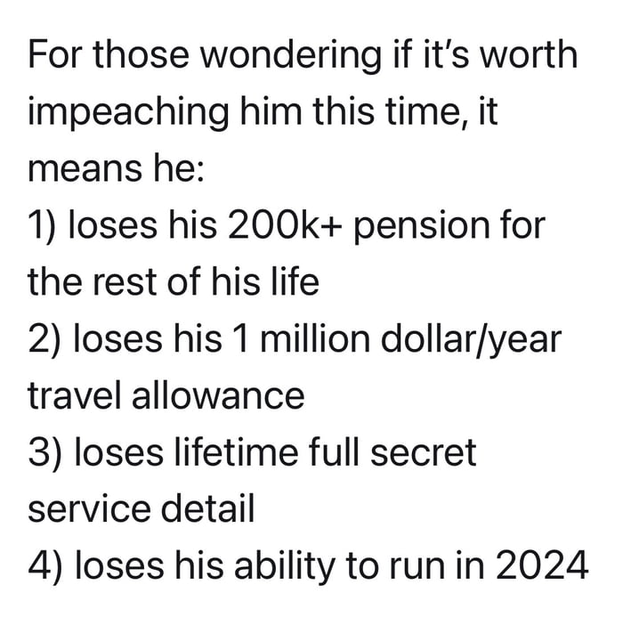 Impeachment is absolutely worth it.