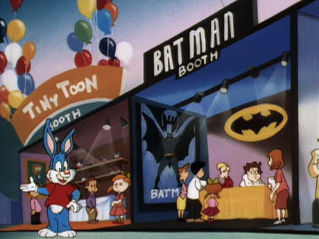 Fun fact: in Animaniacs episode 73, you can see a booth for batman with a  *mask of phantasm* poster - 9GAG