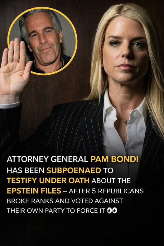 The House Oversight Committee voted 24–19 to force Bondi to appear for a sworn deposition on April 14.