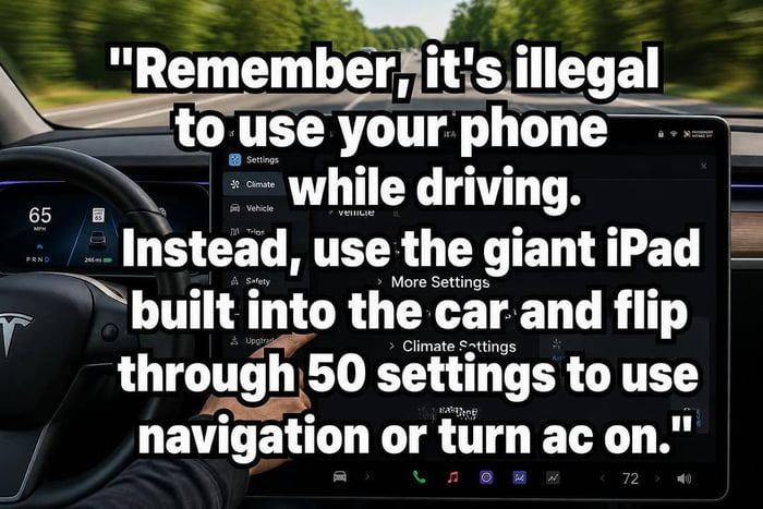 Phone?, no pal I'm too busy trying to change the radio...