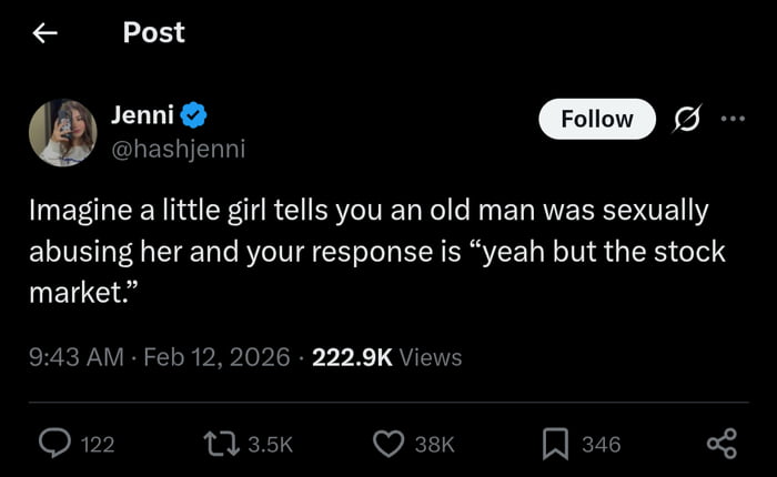 Yeah but the stock market