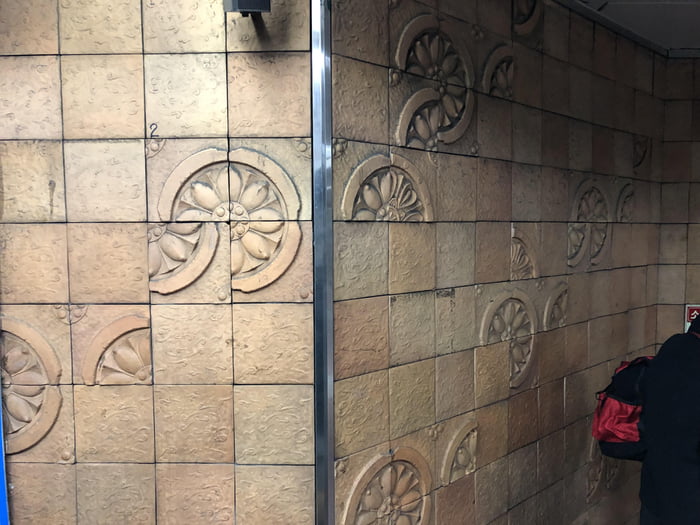 This wall feature in Busan subway