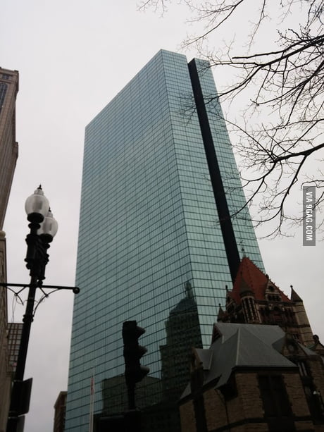 is the Hancock building in Boston. It looks like a PS4 -