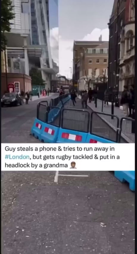 Grandma puts phone thief in a headlock