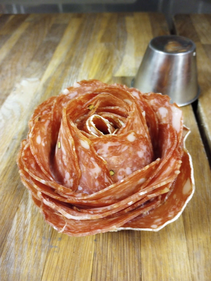 My first attempt at a salami rose 9GAG