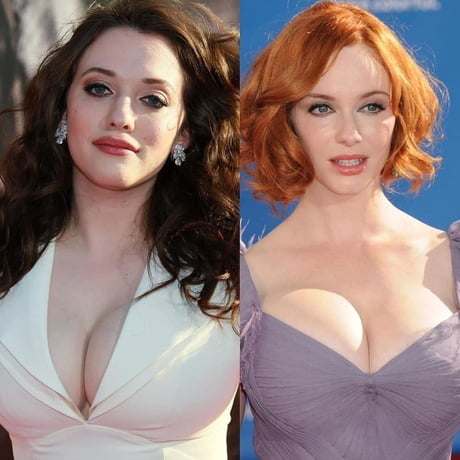 We open debate. who has better cleavage? Kat Dennings or Christina  Hendricks? - 9GAG
