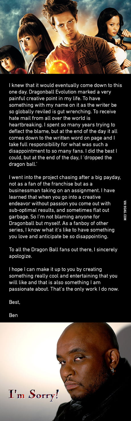 Dragon Ball Evolution Writer Apologizes to Fans