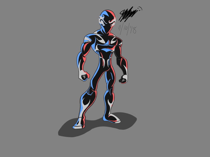 Original Symbiote Spider-Man design with shading based off Venom from ...